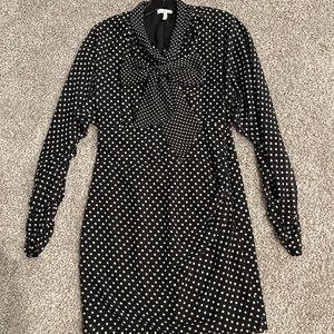 Joie Black and White Polka Dot Long Sleeve Dress